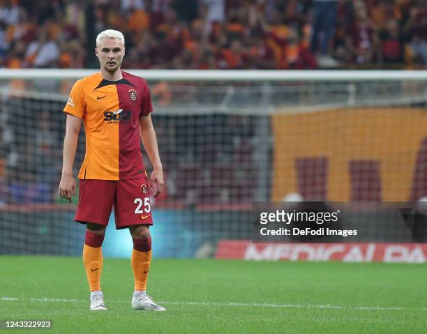 Victor Nelsson of Galatasaray SK looks on during the Sportoto SuperLig match between Galatasaray SK vs Konyaspor at NEF Stadyumu on September 16,...