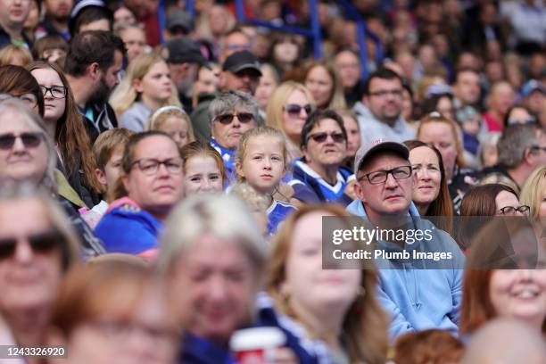 Leicester City fans during the FA Women's Super League match between Leicester City and Tottenham Hotspur at King Power Stadium on September 18, 2022...