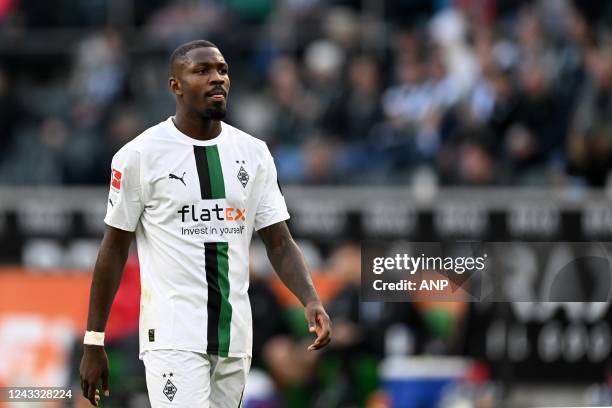 Marcus Thuram of Borussia Monchengladbach during the German Bundesliga match between Borussia Mnchengladbach and RB Leipzig at the Borussia- Park...