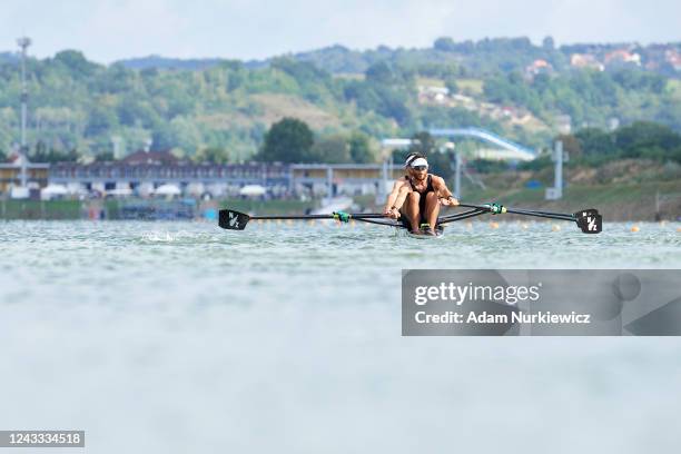 Matthew Robert George Dunham and Christopher Stockley both from New Zealand during 2022 World Rowing Championships on September 18, 2022 in Racice,...