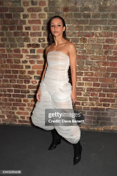 Francesca Hayward attends the Christopher Kane show during London Fashion Week September 2022 at The Roundhouse on September 18, 2022 in London,...