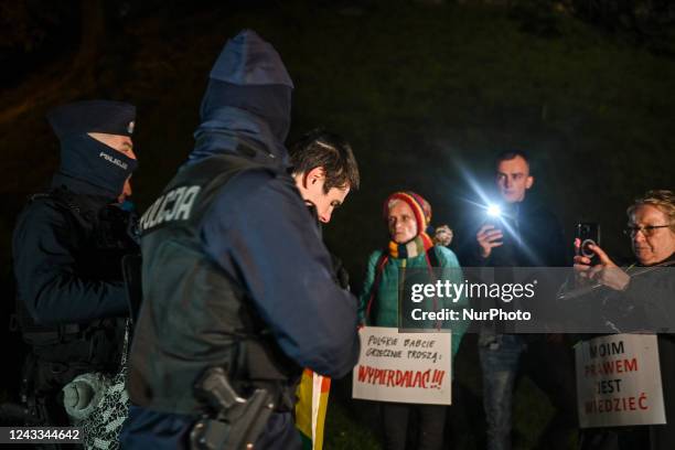 Anti-government and LGBT activist is arrested by members of the local Police during a protest near Wawel Castle in Krakow. The protest takes place...