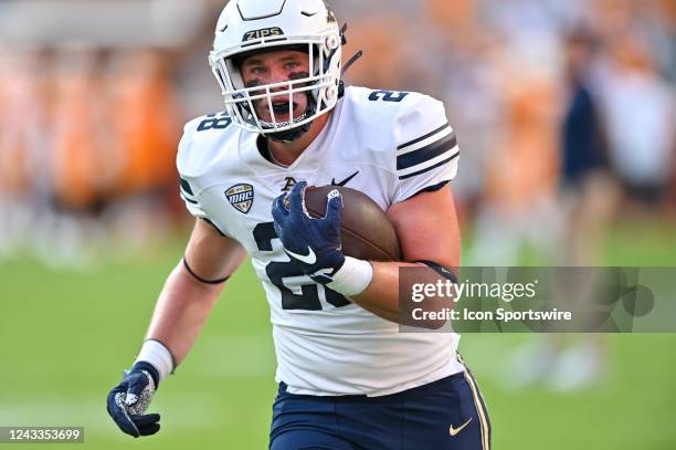Akron tight end Grant Gainer in action during the college football game between the Akron Zips and the Tennessee Volunteers at Neyland Stadium in...