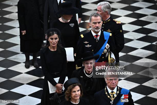 Sweden's Queen Silvia , Sweden's King Carl Gustav XVI Denmark's Queen Margrethe II , Spain's King Felipe VI , Spain's Queen Letizia , Queen Mathilde...