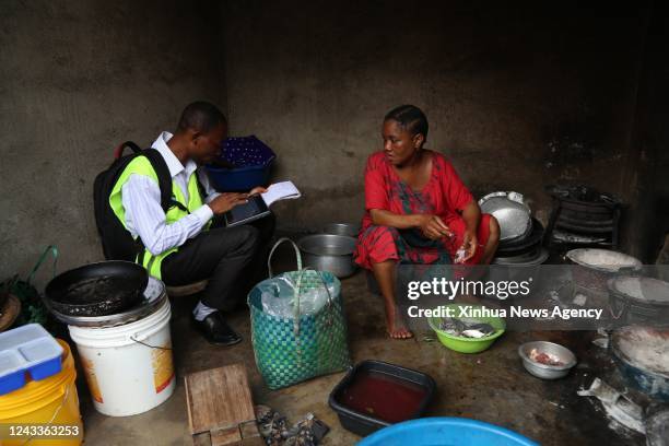 Census taker L conducts a population and housing information survey in Dar es Salaam, Tanzania on Aug. 23, 2022. Tanzania on Tuesday began conducting...