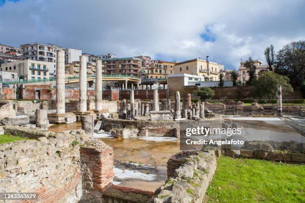 roman temple of serapide, pozzuoli, italy - pozzuoli stock pictures, royalty-free photos & images