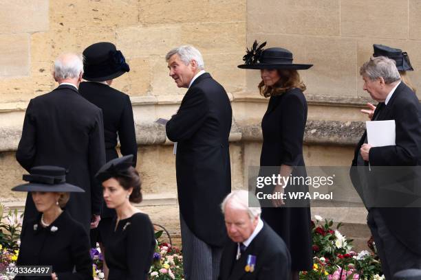 Michael Middleton and his wife Carole Middleton ahead of the Committal Service for Queen Elizabeth II at St George's Chapel, Windsor Castle on...