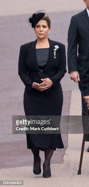 Princess Haya Bint Al Hussein at Windsor Castle on September 19, 2022 in Windsor, England. The committal service at St George's Chapel, Windsor...
