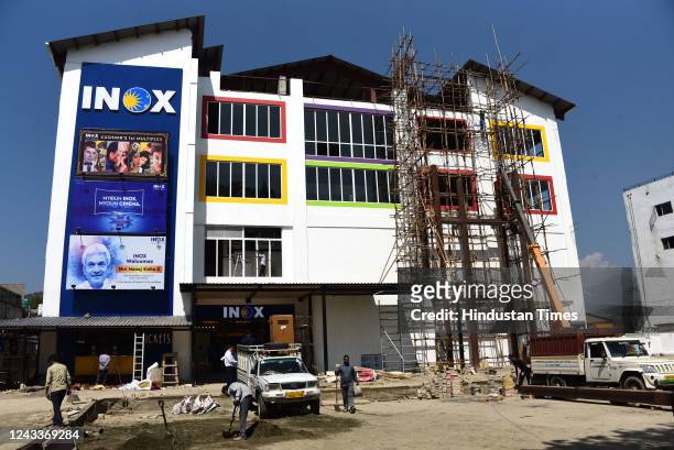 View of a 'INOX' multiplex ahead of the inauguration of multiplex comprising three cinema auditoriums with a capacity of 520 seats on September 19,...