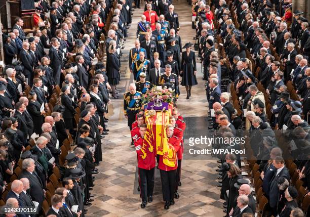 King Charles III, the Queen Consort, the Princess Royal, Vice Admiral Sir Tim Laurence, the Duke of York, the Earl of Wessex, the Countess of Wessex,...
