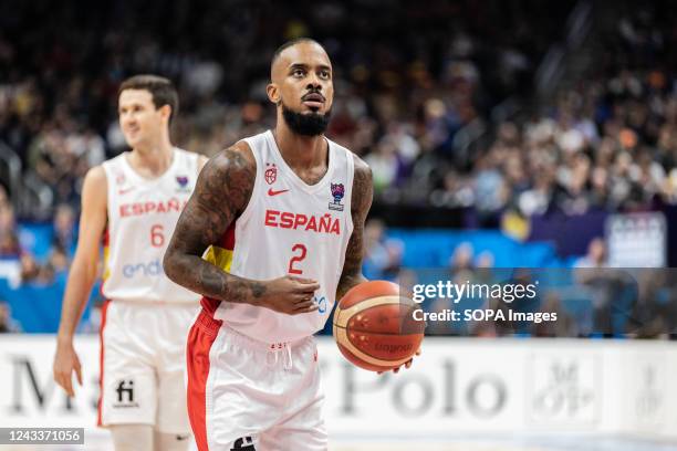 Lorenzo Brown of Spain in action during the final of the FIBA Eurobasket 2022 between Spain and France at Mercedes Benz Arena. Final score; Spain...