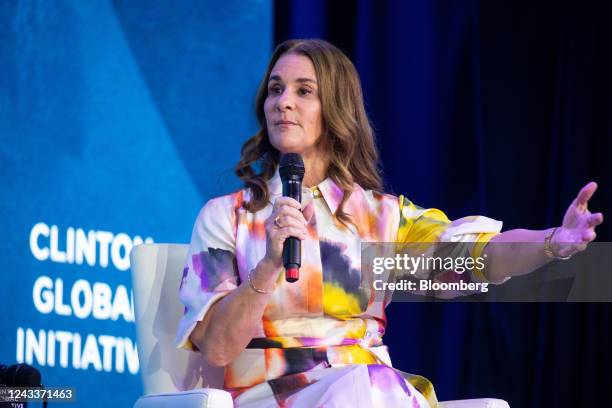 Melinda Gates, co-chair of the Bill & Melinda Gates Foundation, speaks during the Clinton Global Initiative annual meeting in New York, US, on...