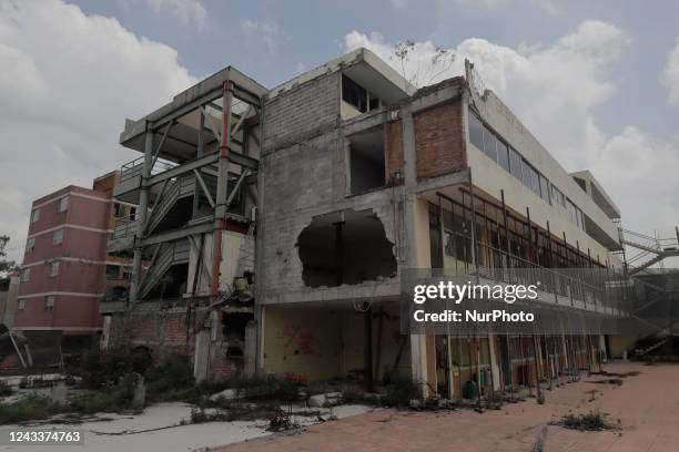 View inside the Rebsamen School in Mexico City, collapsed after the earthquake of 19 September 2017 where 19 children died after the collapse of the...