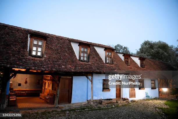 View inside the ''Blue House'' owned by the current sovereign King Charles III in Viscri, Brasov, Romania. British ambassador Andrew Noble invites...