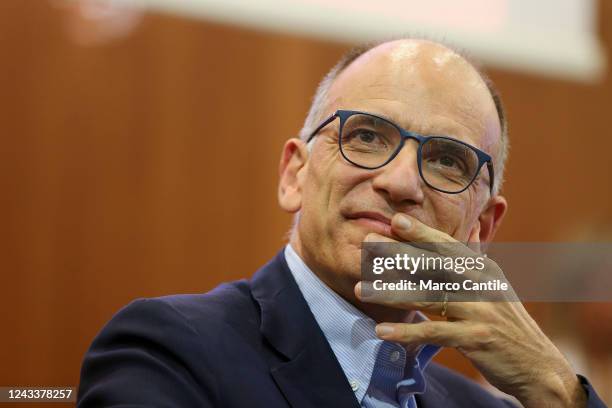 The political leader of the Democratic Party, Enrico Letta, during the electoral tour in Naples, for the Italian political elections of 25 September...