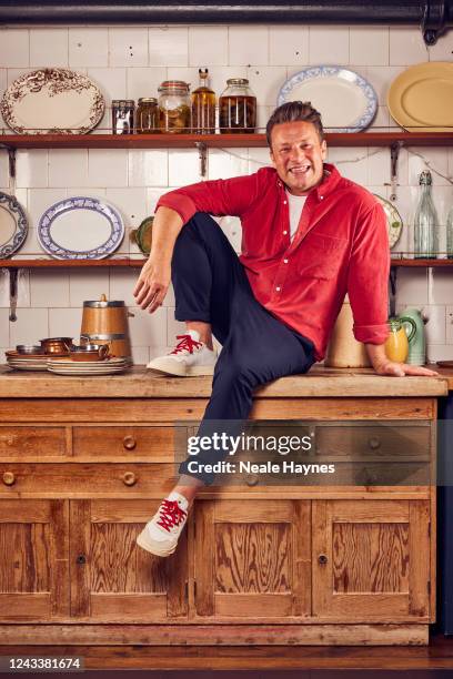 Chef, restaurateur and cookbook author Jamie Oliver is photographed for the Daily Mail on July 27, 2022 in London, England.