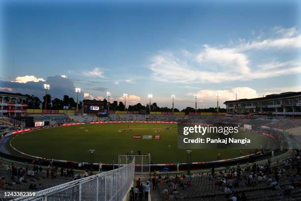 General view prior to game one of the T20 International series between India and Australia at Punjab Cricket Association Stadium on September 20,...