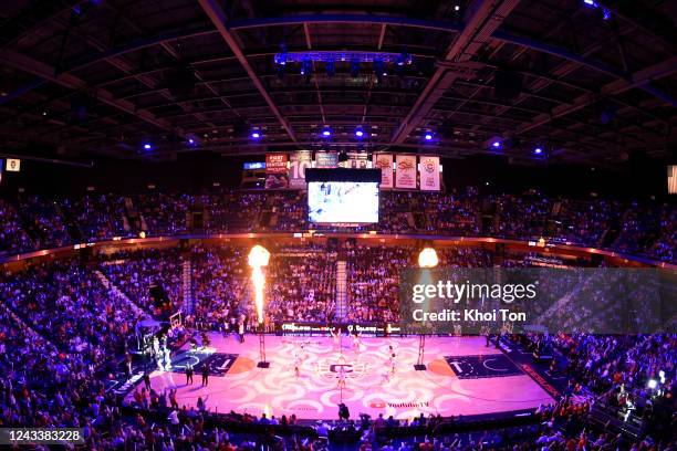 Overall view of the arena during the game between the Las Vegas Aces and the Connecticut Sun during the WNBA Finals Game 4 on September 18, 2022 at...