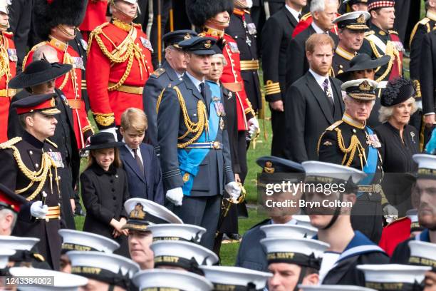 Britain's King Charles III, Camilla, Queen Consort, Prince William, Prince of Wales, Catherine, Princess of Wales, Prince George, Princess Charlotte,...