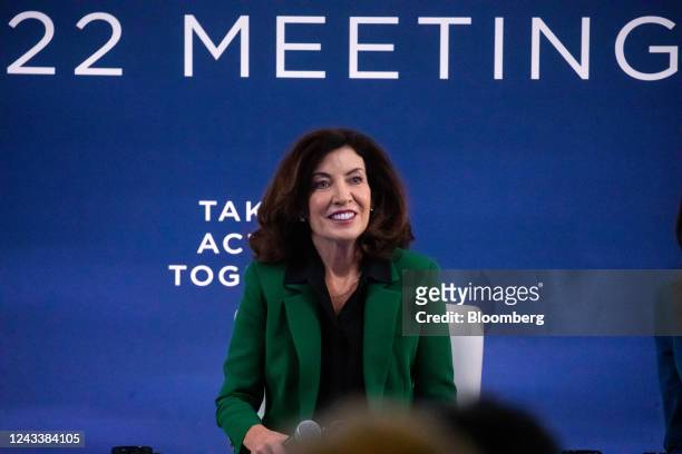 Kathy Hochul, governor of New York, during the Clinton Global Initiative annual meeting in New York, US, on Tuesday, Sept. 20, 2022. For the first...