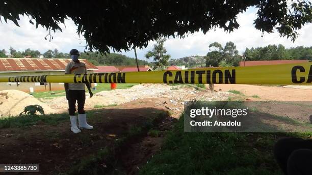 Health measures are taken at Mubende Regional Referral Hospital after an outbreak of Ebola in the country in Mubende, Uganda on September 20, 2022....