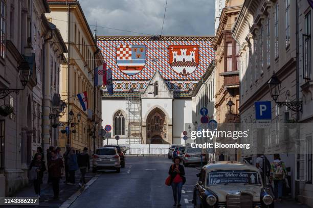 The St Mark's Church in Zagreb, Croatia, on Monday, Sept. 19, 2022. Croatia's government earlier this month approved an aid package worth 21 billion...