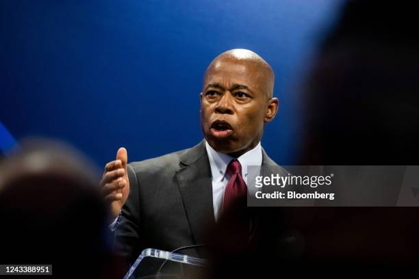 Eric Adams, mayor of New York, speaks during the Clinton Global Initiative annual meeting in New York, US, on Tuesday, Sept. 20, 2022. For the first...
