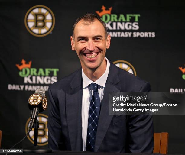 September 20: Former Boston Bruins captain, Zdeno Chara speaks at his press conference announcing his retirement after signing a one day contract...