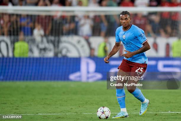 Manuel Akanji defensa central of Manchester City and Suiza in action during the UEFA Champions League group G match between Sevilla FC and Manchester...