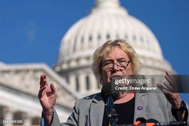 Rep. Zoe Lofgren speaks at a news conference earlier in the day before a House Rules Committee hearing to discuss The Presidential Election Reform...