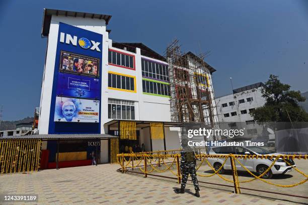 View of the first multiplex cinema theatre on September 20, 2022 in Srinagar, India. The Inox multiplex, owned by a Kashmiri Pandit business family...
