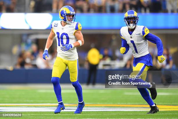 Los Angeles Rams wide receiver Cooper Kupp and Los Angeles Rams wide receiver Allen Robinson look on during the NFL game between the Buffalo Bills...