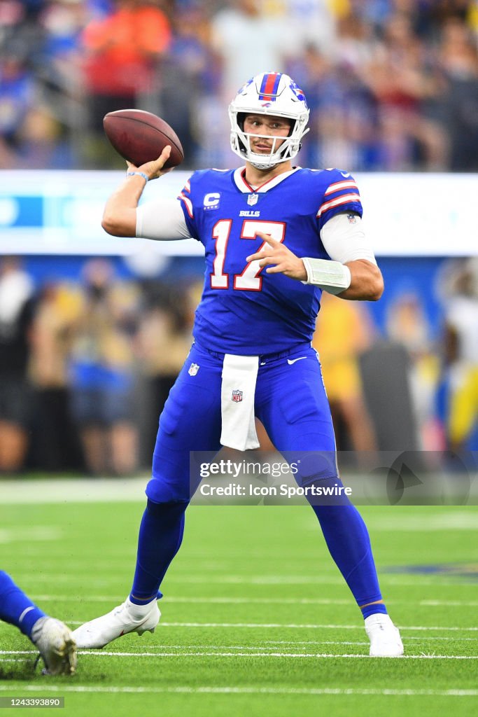 Josh Allen Rams Buffalo Bills quarterback Josh Allen throws a pass during the NFL ...