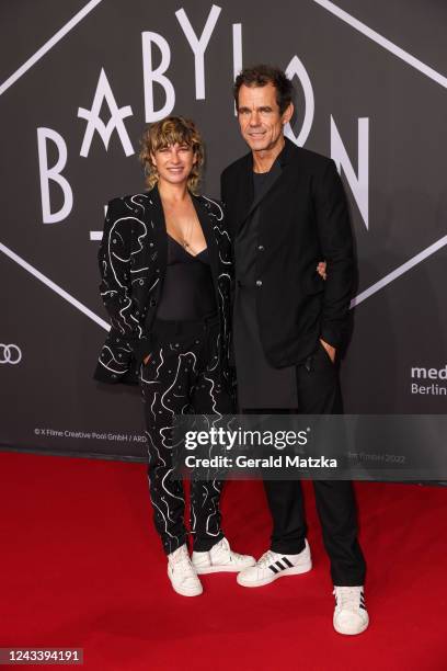 Tom Tykwer and Marie Steinmann attend the "Babylon Berlin" premiere on September 20, 2022 in Berlin, Germany.