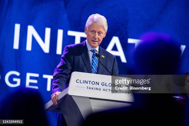 Former US President Bill Clinton speaks during the Clinton Global Initiative annual meeting in New York, US, on Tuesday, Sept. 20, 2022. For the...
