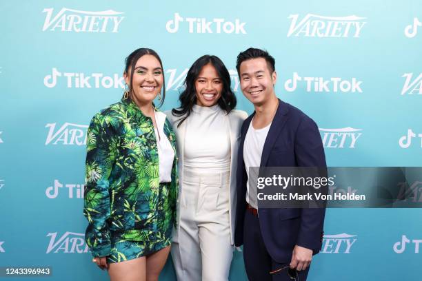 TikTok Creators Emily Uribe, Daphne Le and David Ma during Variety's Variety x TikTok Culture Catalysts Dinner at Soulmate on September 20 in West...