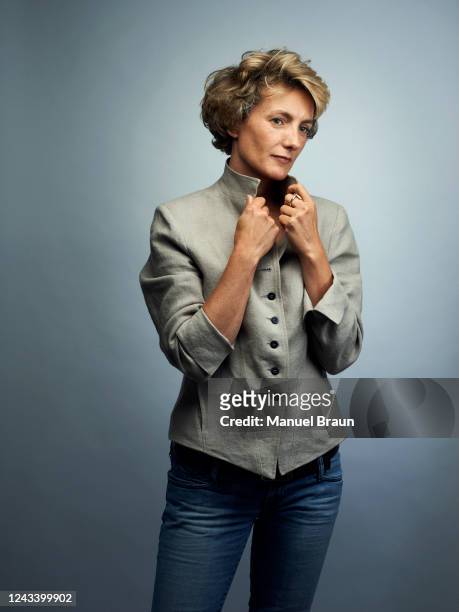 Writer Anna Gavalda poses for a portrait on September 3, 2013 in Paris, France.