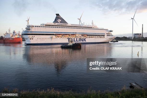 The ship Silja Europa arrives in Velsen-North on September 21, 2022. - From October 1.000 asylum seekers and status holders will be housed on the...