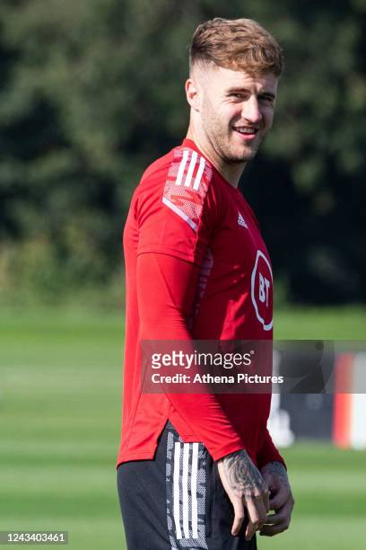 Joe Rodon during the Wales training session at The Vale Resort on September 21, 2022 in Hensol, Wales.