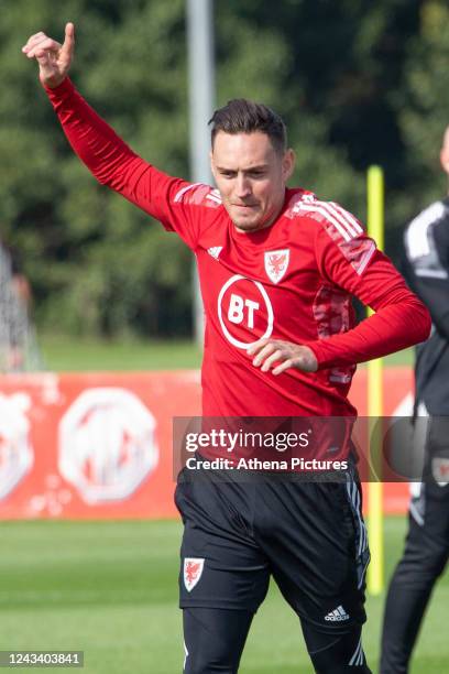 Connor Roberts during the Wales training session at The Vale Resort on September 21, 2022 in Hensol, Wales.
