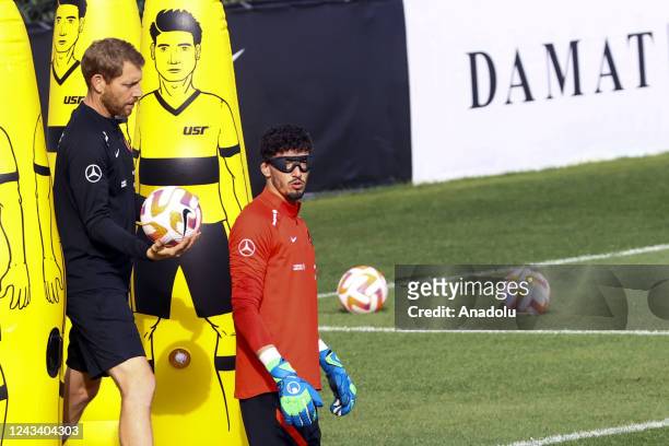 Altay Bayindir of Turkiye attends a training session prior to the UEFA Nations C League Group 1 match against Luxembourg, at Hasan Dogan National...
