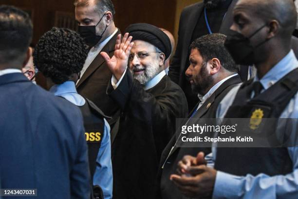 Iran President Ebrahim Raisi walks through the 77th United Nations General Assembly on September 21, 2022 in New York City. After two years of...
