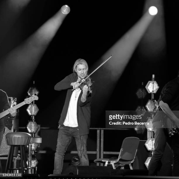 David Garrett performs at the Mercedes-Benz Arena Berlin on September 21, 2022 in Berlin, Germany.