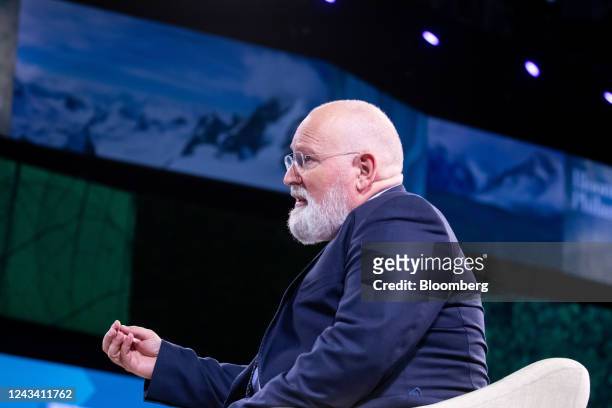 Frans Timmermans, vice president of the European Commission, speaks during the United Nations Climate Action: Race to Zero and Resilience Forum in...