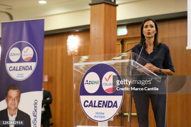 The politician of the Action-Italy Alive coalition, Mara Carfagna, during the electoral tour in Naples, for the Italian political elections of 25...