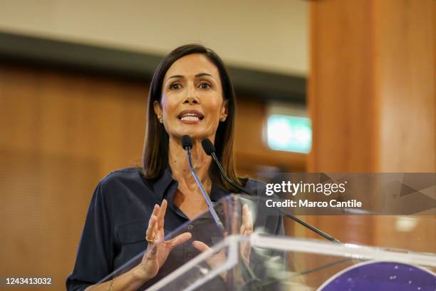 The politician of the Action-Italy Alive coalition, Mara Carfagna, during the electoral tour in Naples, for the Italian political elections of 25...