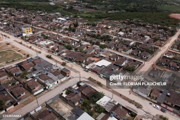 Aerial view of a neighborhood called 'Lulão,' because many of its houses were built under the Minha Casa, Minha Vida program, in Garanhuns,...