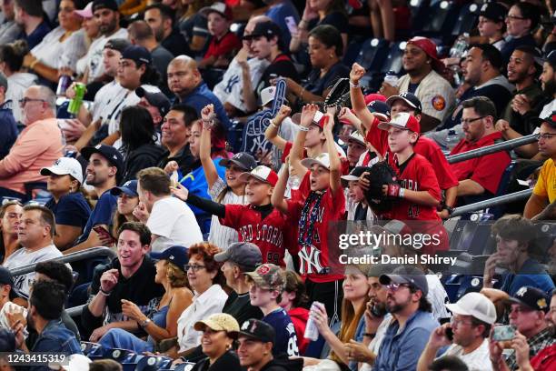 General view of young fans in the crowd during the game between the Pittsburgh Pirates and the New York Yankees at Yankee Stadium on Wednesday,...