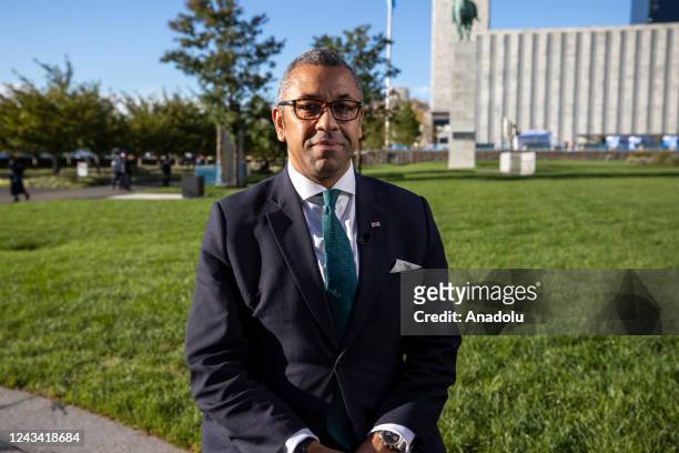 Foreign Secretary James Cleverly poses for a photo during an exclusive interview with Anadolu Agency in New York, United States on September 21, 2022.