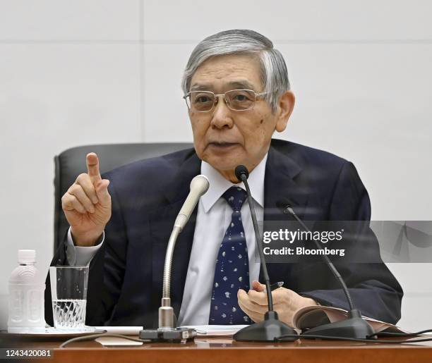 Haruhiko Kuroda, governor of the Bank of Japan , speaks during a news conference in Tokyo, Japan, on Thursday, Sept. 22, 2022. The Bank of Japan...